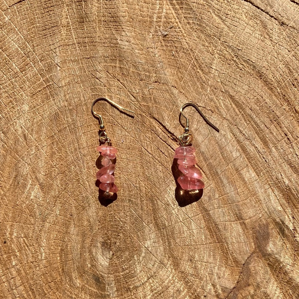 3 for $10 handmade strawberry quartz earrings